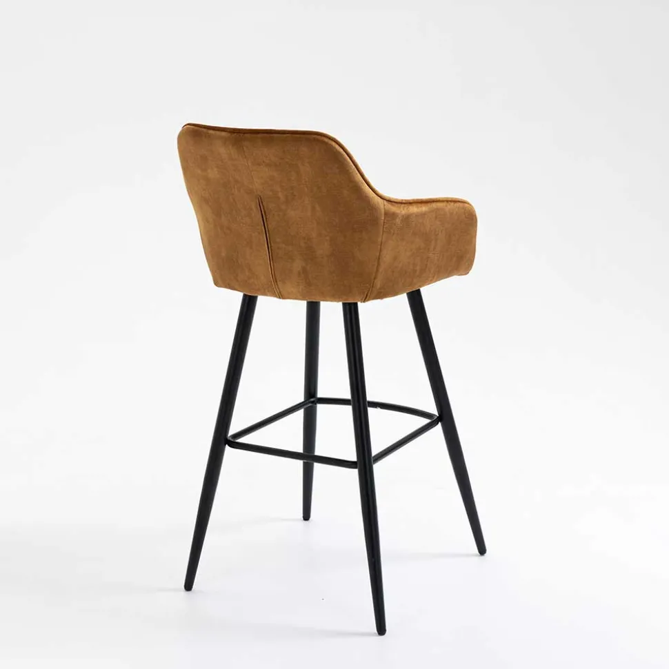 Armlehnen Barstühle in Ocker & Schwarz - Andim (2er Set)