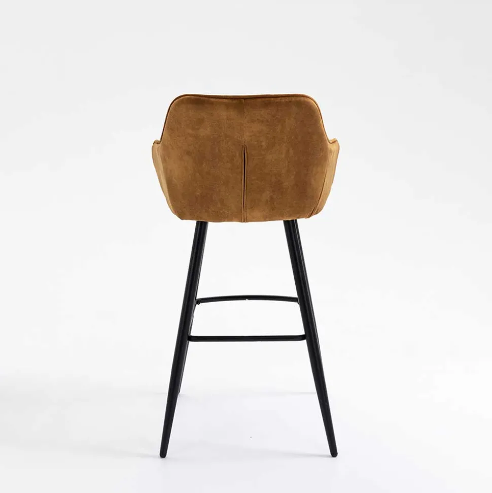 Armlehnen Barstühle in Ocker & Schwarz - Andim (2er Set)