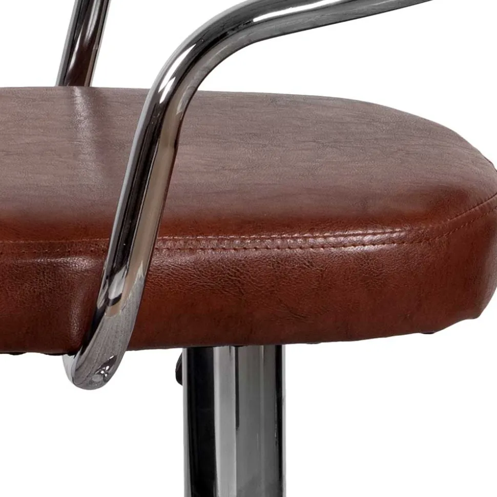 Armlehnen Barstuhl in Braun & Chrom - Usavina (2er Set)