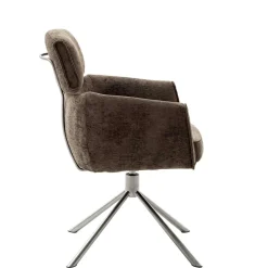 Armlehnen Drehstuhl in Braun - Arjama (2er Set)