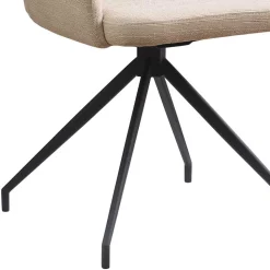 Armlehnen Esstischstuhl in Beige mit Schwarz - Boro