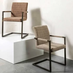 Armlehnen Freischwinger in Beige - Sentata (2er Set)