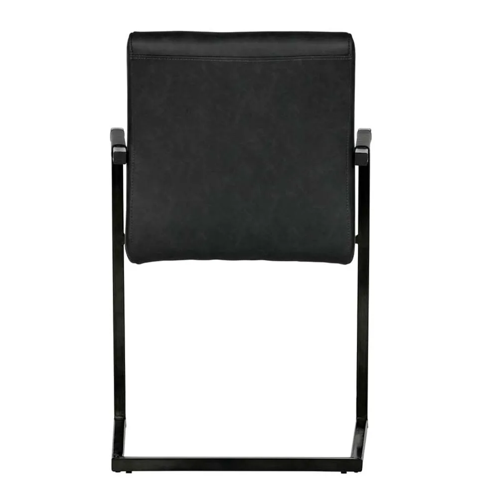 Armlehnen Freischwinger in Anthrazit - Birte (2er Set)