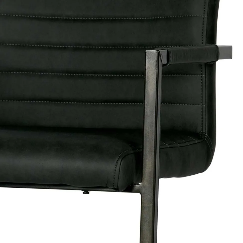 Armlehnen Freischwinger in Anthrazit - Birte (2er Set)