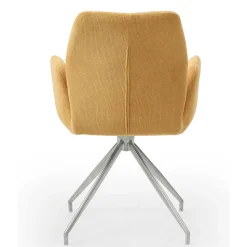 Armlehnen Polsterstuhl in Gelb Strukturstoff - Akos