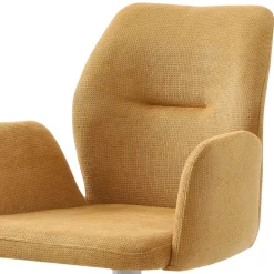 Armlehnen Polsterstuhl in Gelb Strukturstoff - Akos