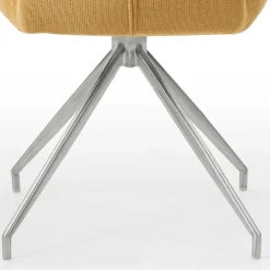 Armlehnen Polsterstuhl in Gelb Strukturstoff - Akos