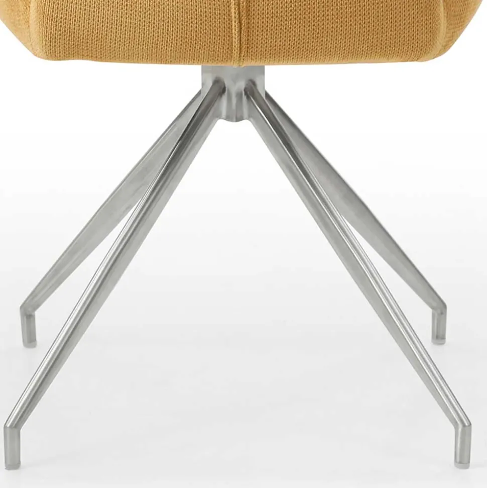 Armlehnen Polsterstuhl in Gelb Strukturstoff - Akos