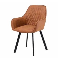 Armlehnen Stühle in Braun Microfaser - Dronja (2er Set)