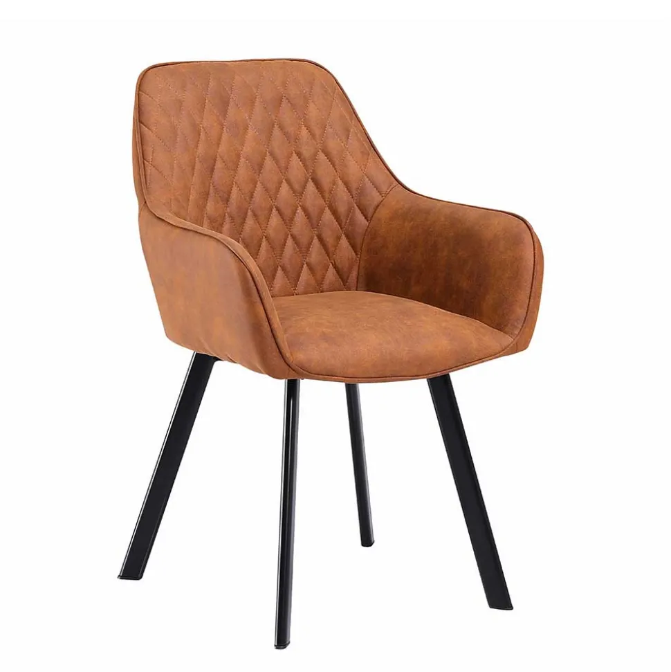 Armlehnen Stühle in Braun Microfaser - Dronja (2er Set)