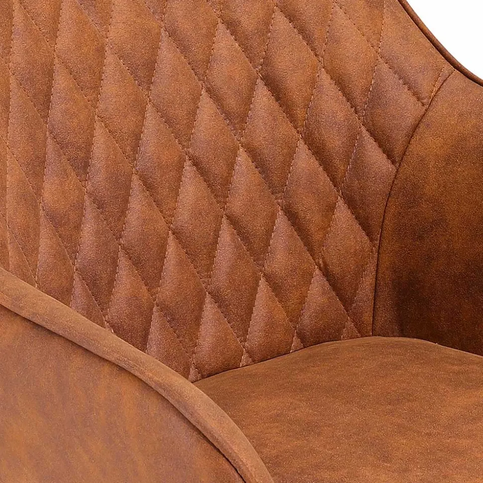 Armlehnen Stühle in Braun Microfaser - Dronja (2er Set)