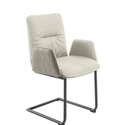 Armlehnen-Freischwingerstuhl in Creme - Clebertus (2er Set)