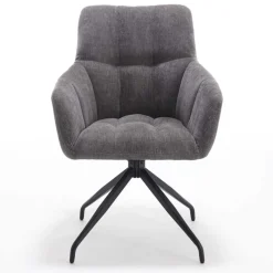 Armlehnen-Küchenstuhl in Grau - Doinera (2er Set)