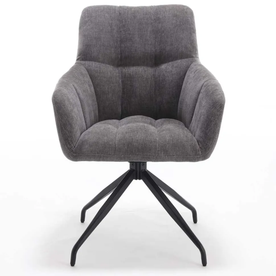 Armlehnen-Küchenstuhl in Grau - Doinera (2er Set)