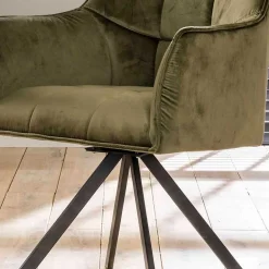 Armlehnenstühle in Oliv Grün Samt - Charlene (2er Set)
