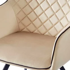 Armlehnenstuhl aus Samt in Beige - Ortenza