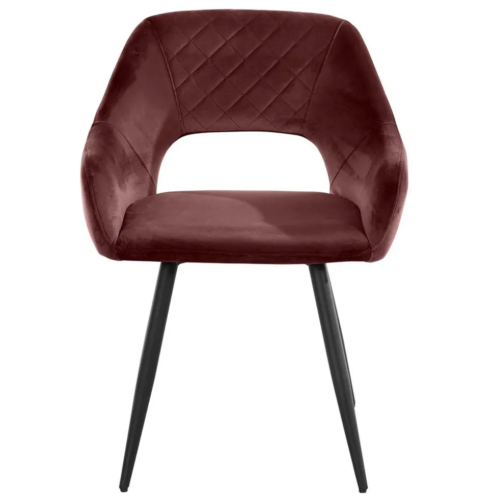 Armlehnenstuhl in Altrosa Samt - Kalindo (2er Set)