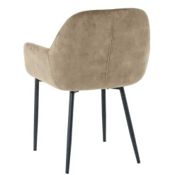 Armlehnenstuhl in Beige aus Samt - Pyrona (2er Set)