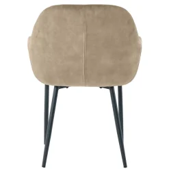 Armlehnenstuhl in Beige aus Samt - Pyrona (2er Set)