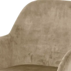 Armlehnenstuhl in Beige aus Samt - Pyrona (2er Set)