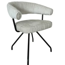 Armlehnenstuhl in Beige Chenille - Florina (2er Set)