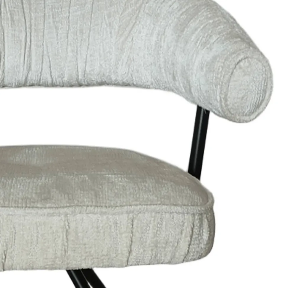 Armlehnenstuhl in Beige Chenille - Florina (2er Set)