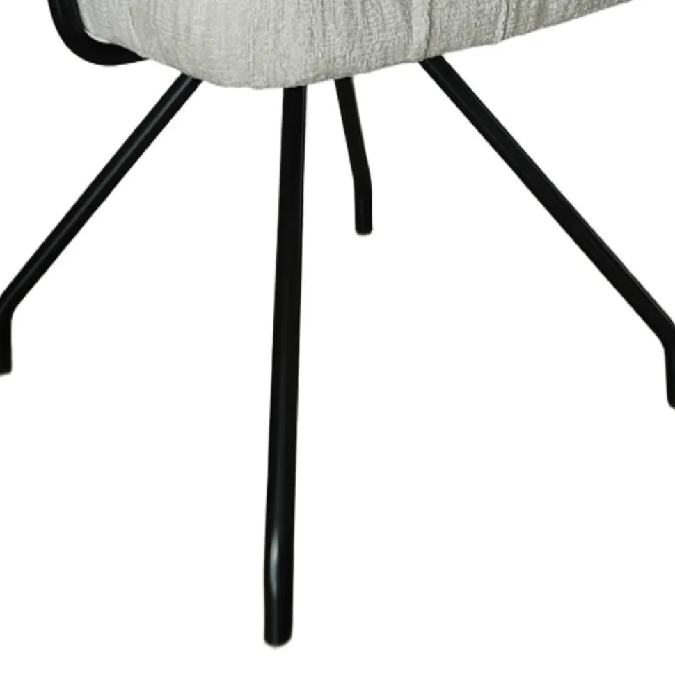 Armlehnenstuhl in Beige Chenille - Florina (2er Set)