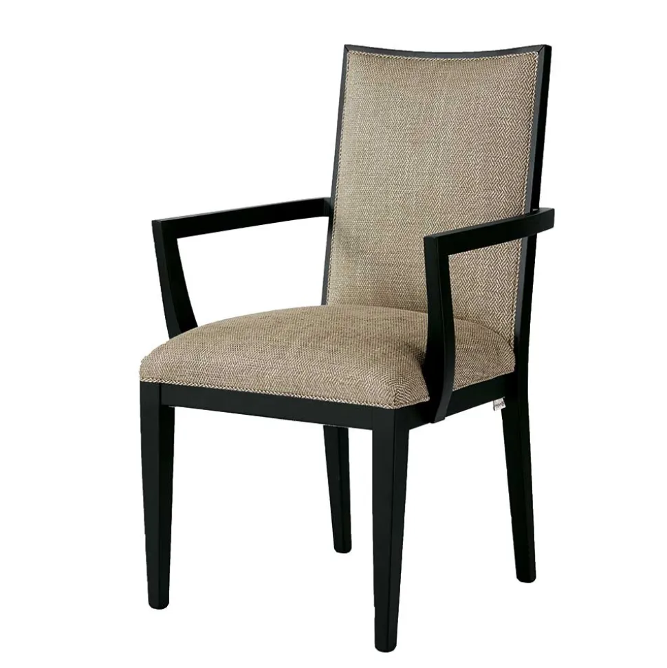 Armlehnenstuhl in Beige und Schwarz - Cadona