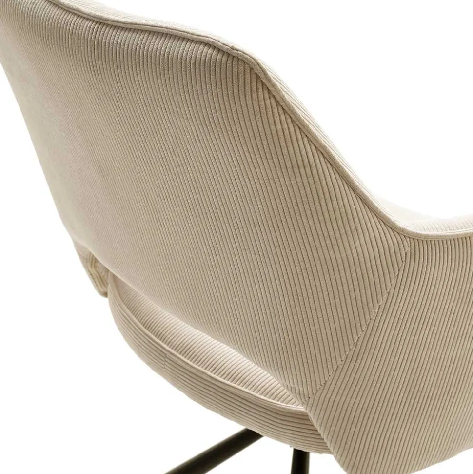 Armlehnenstuhl in Creme Cord - Makimona (2er Set)