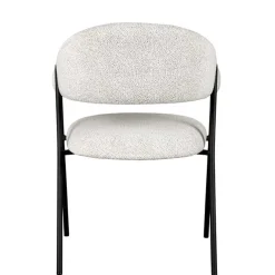 Armlehnenstuhl in Cremeweiß Boucle - Farmer (2er Set)