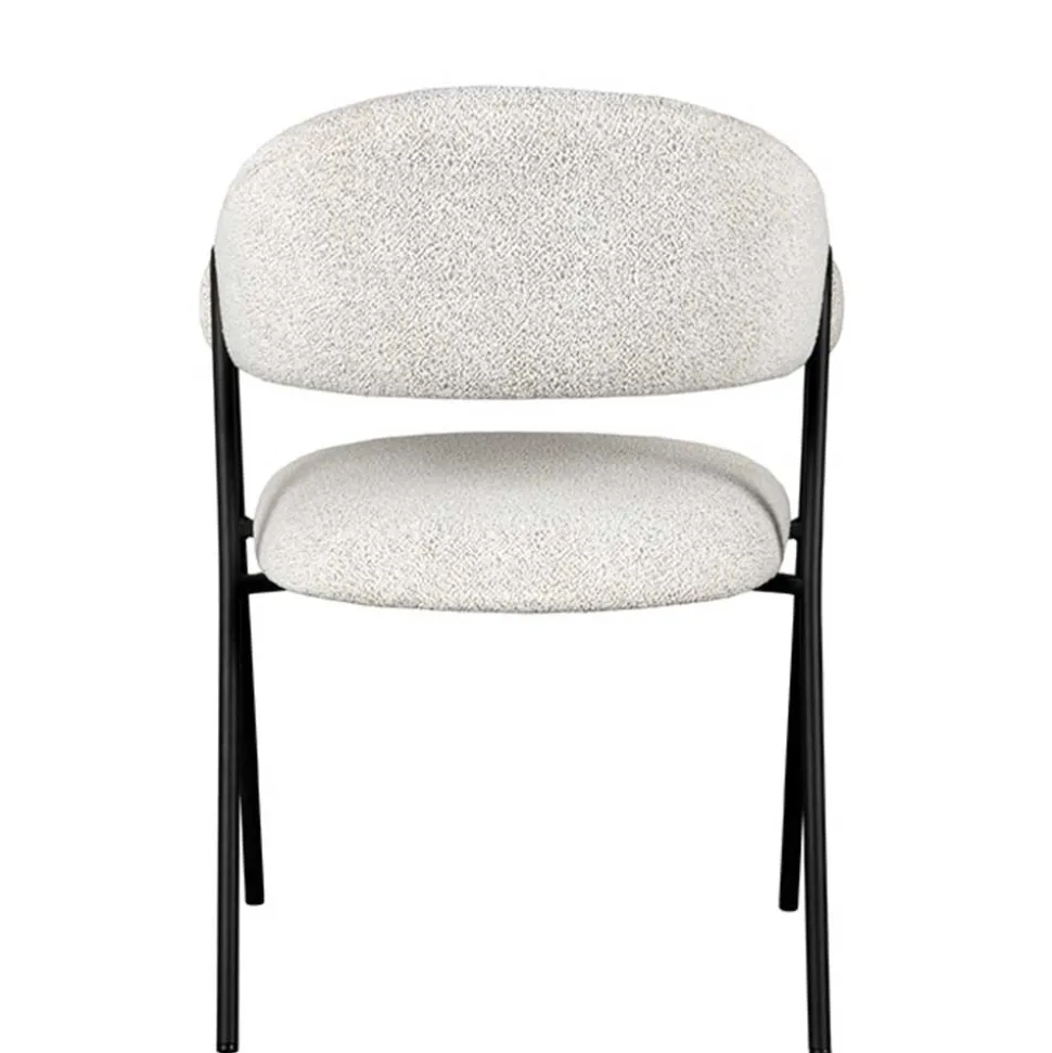 Armlehnenstuhl in Cremeweiß Boucle - Farmer (2er Set)