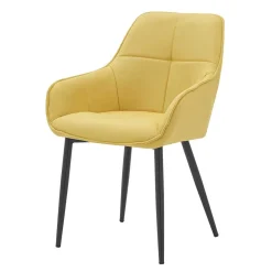Armlehnenstuhl in Gelb Leinenstoff - Campiona