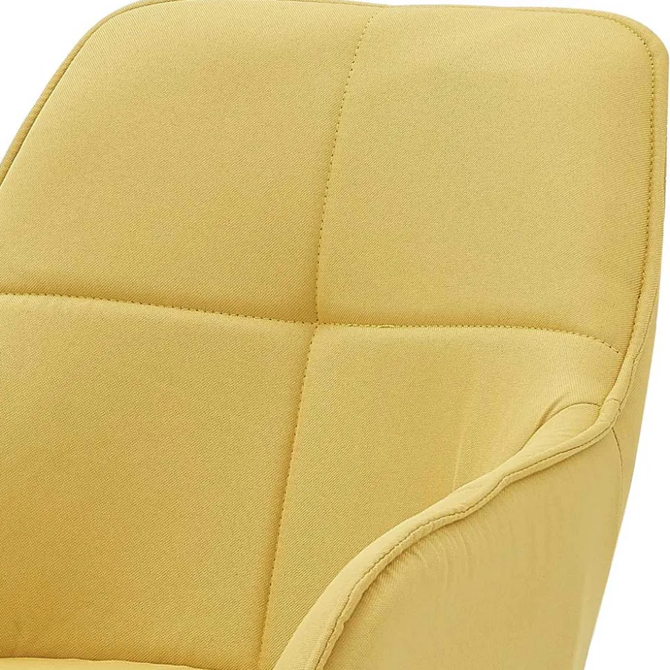 Armlehnenstuhl in Gelb Leinenstoff - Campiona