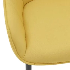 Armlehnenstuhl in Gelb Leinenstoff - Campiona