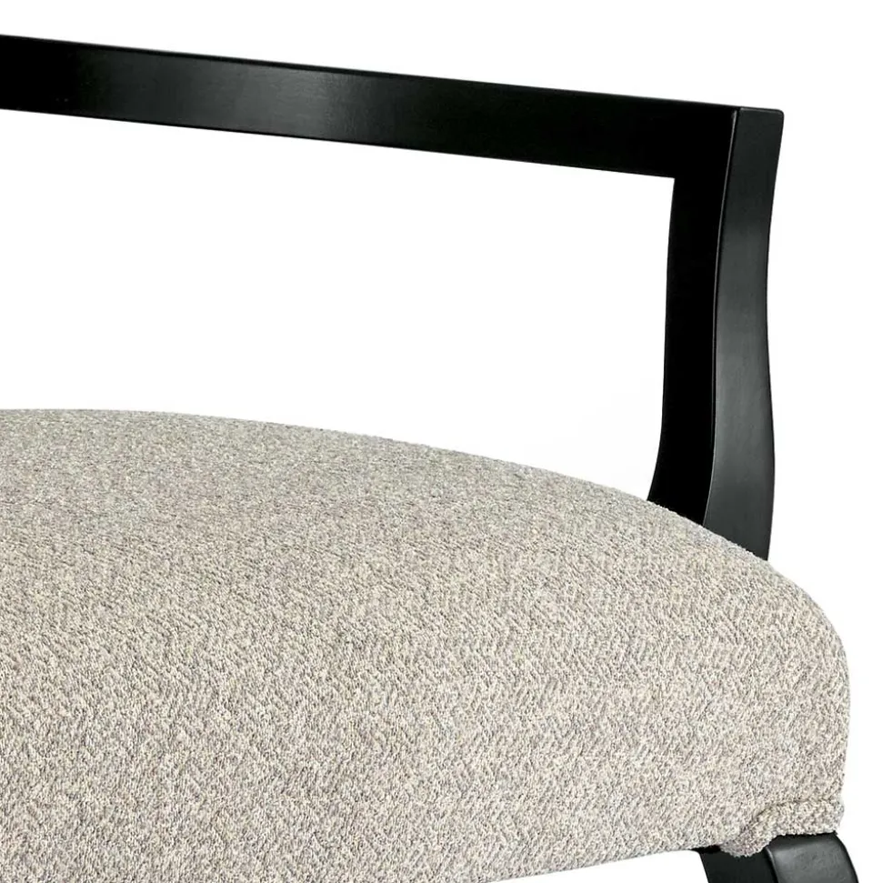 Armlehnenstuhl in Hellgrau und Schwarz - Tuscano