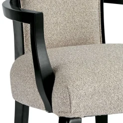 Armlehnenstuhl in Hellgrau und Schwarz - Tuscano