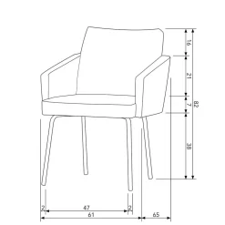 Armlehnenstuhl in Taupe Webstoff - Kalindo (2er Set)
