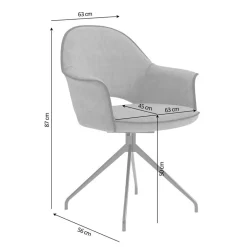 Armlehnenstuhl um 180 Grad drehbar - Watenora (2er Set)