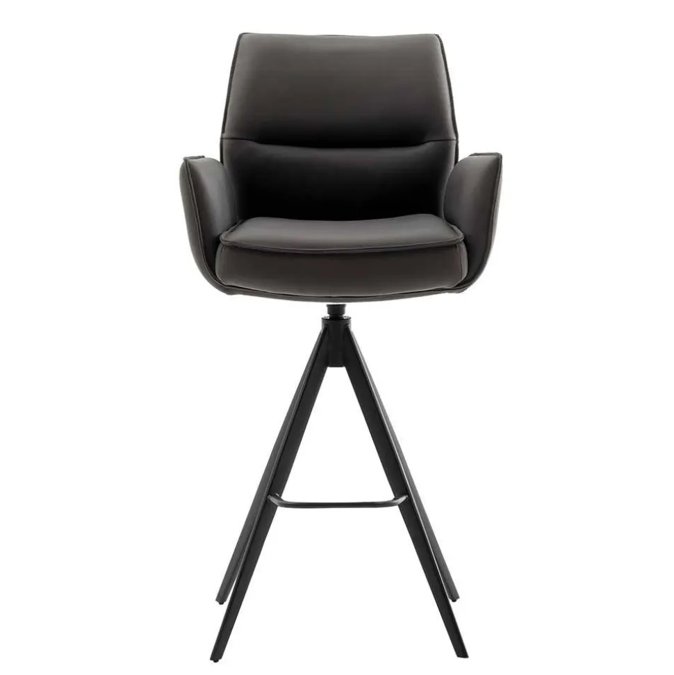 Armlehnen-Tresenstühle aus Echtleder - Delamaro (2er Set)