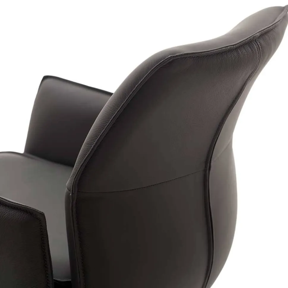 Armlehnen-Tresenstühle aus Echtleder - Delamaro (2er Set)