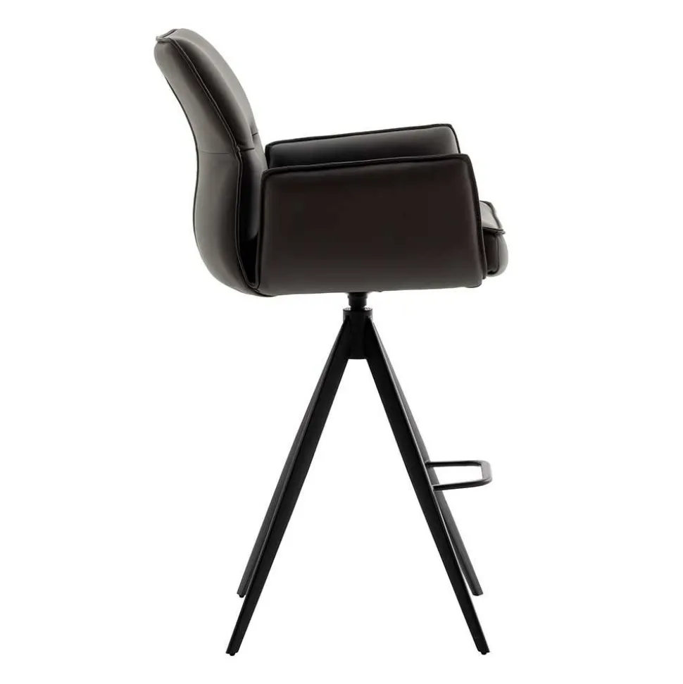 Armlehnen-Tresenstühle aus Echtleder - Delamaro (2er Set)