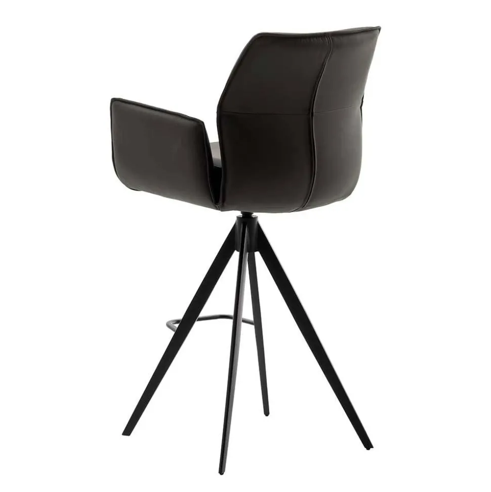 Armlehnen-Tresenstühle aus Echtleder - Delamaro (2er Set)