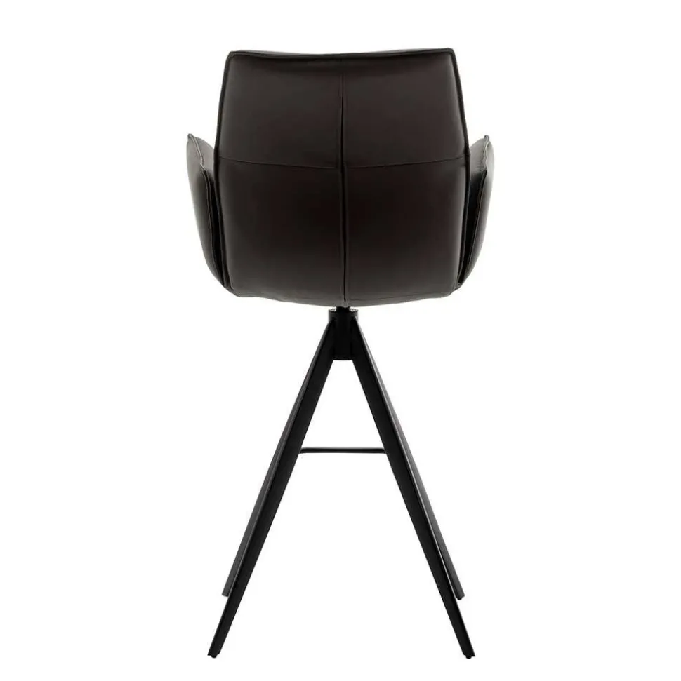 Armlehnen-Tresenstühle aus Echtleder - Delamaro (2er Set)