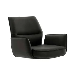 Armlehnen-Tresenstühle aus Echtleder - Delamaro (2er Set)