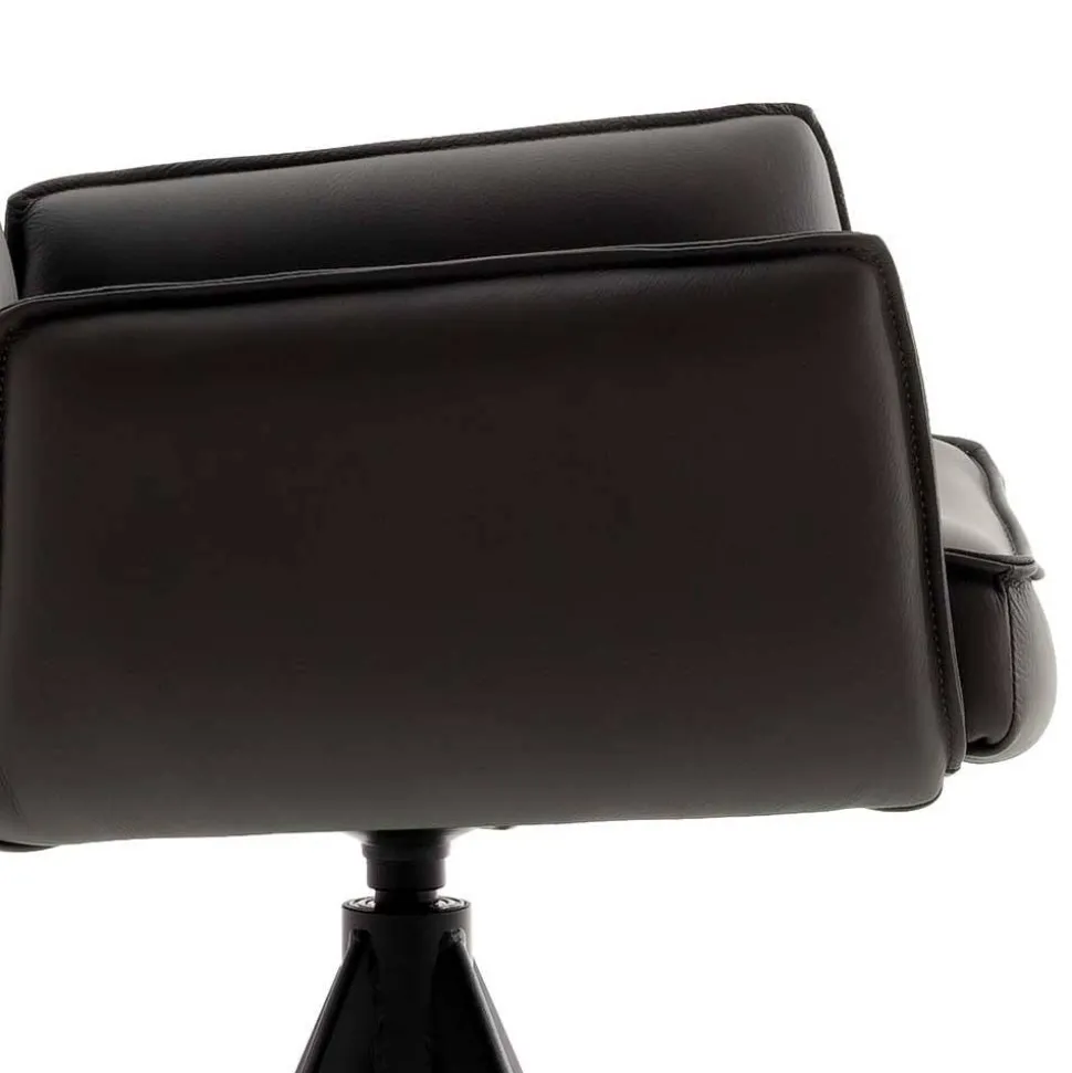 Armlehnen-Tresenstühle aus Echtleder - Delamaro (2er Set)