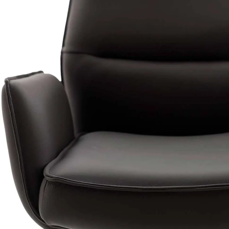 Armlehnen-Tresenstühle aus Echtleder - Delamaro (2er Set)