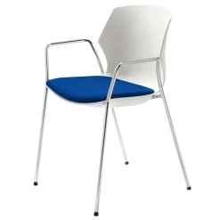 Armlehner Schalenstuhl in Weiß & Blau - Dreamin