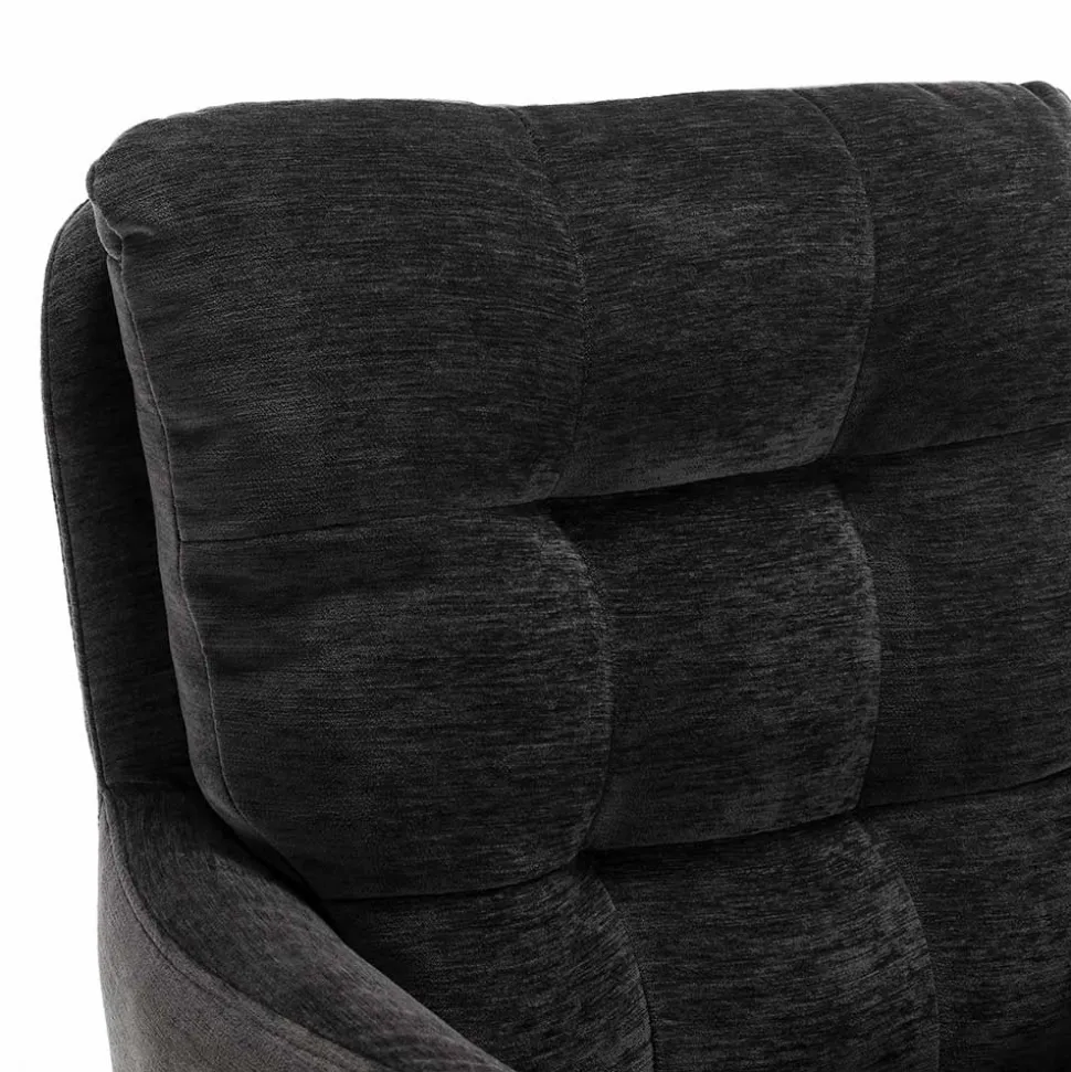 Armlehnstuhl in Anthrazit Chenille - Emgo (2er Set)