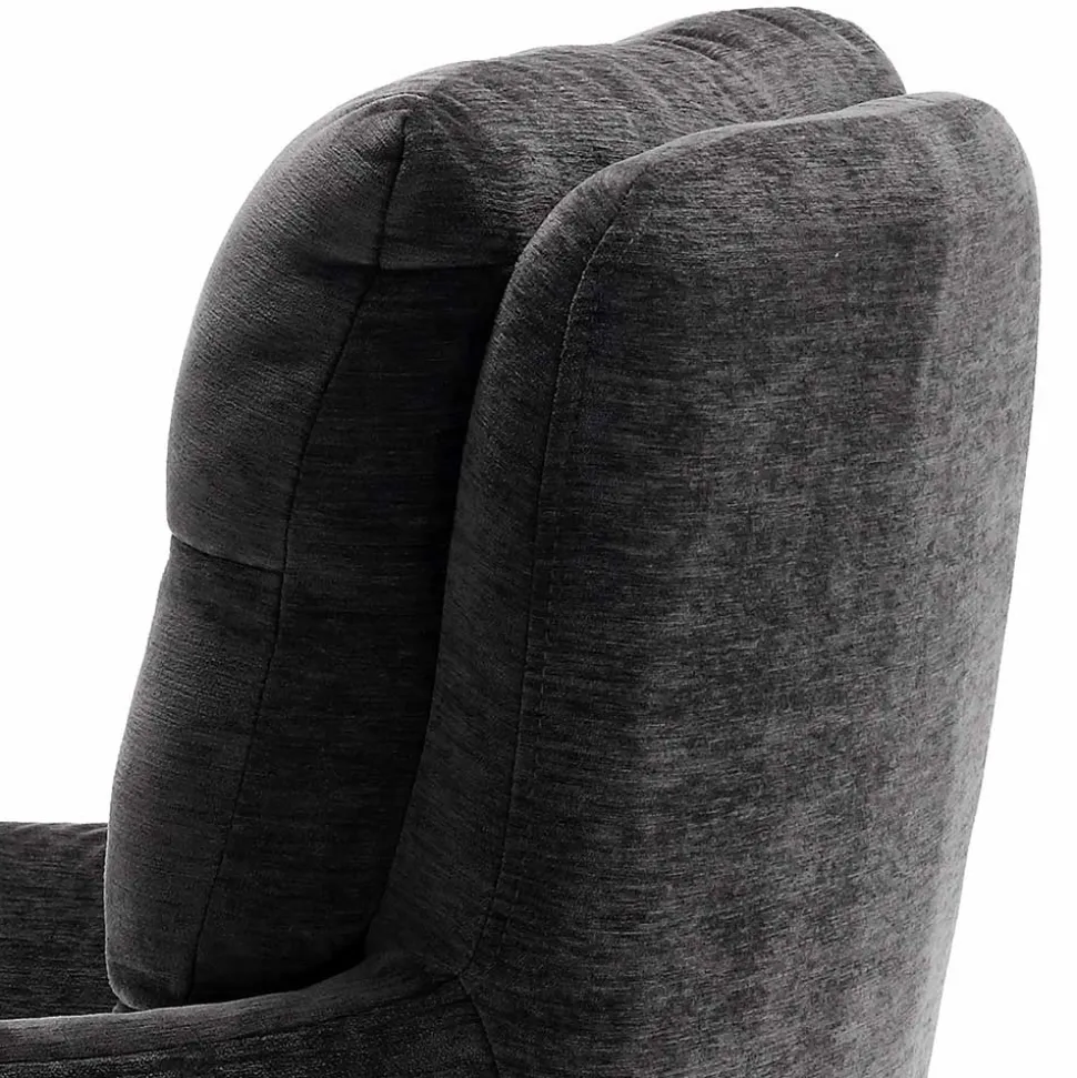 Armlehnstuhl in Anthrazit Chenille - Emgo (2er Set)