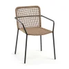 Armlehnstuhl in Beige & Schwarz - Locoro (4er Set)